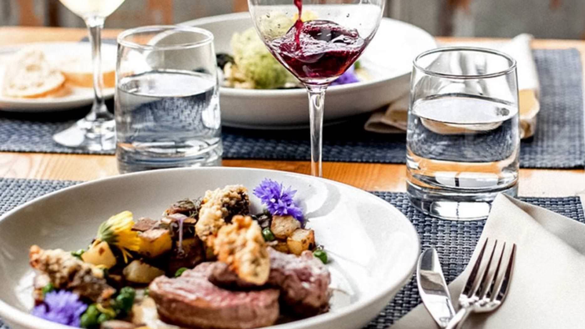 Wine country dinner setting in the Niagara Region